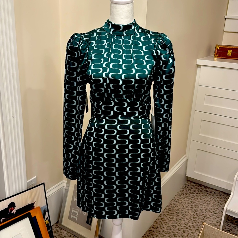 NWT Reformation rich green mini cocktail dress.